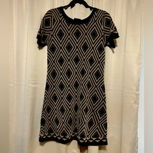 Golden and black line dress